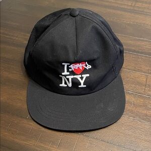 I Love NY Black Baseball Cap NYC Tourist Hat Adjustable
